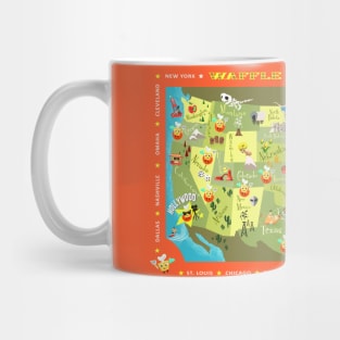 Waffle World Map Mug